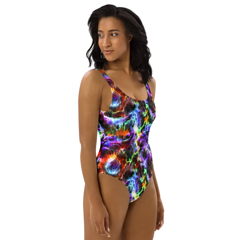 Aurora Inferno on One-Piece Swimsuit — Right