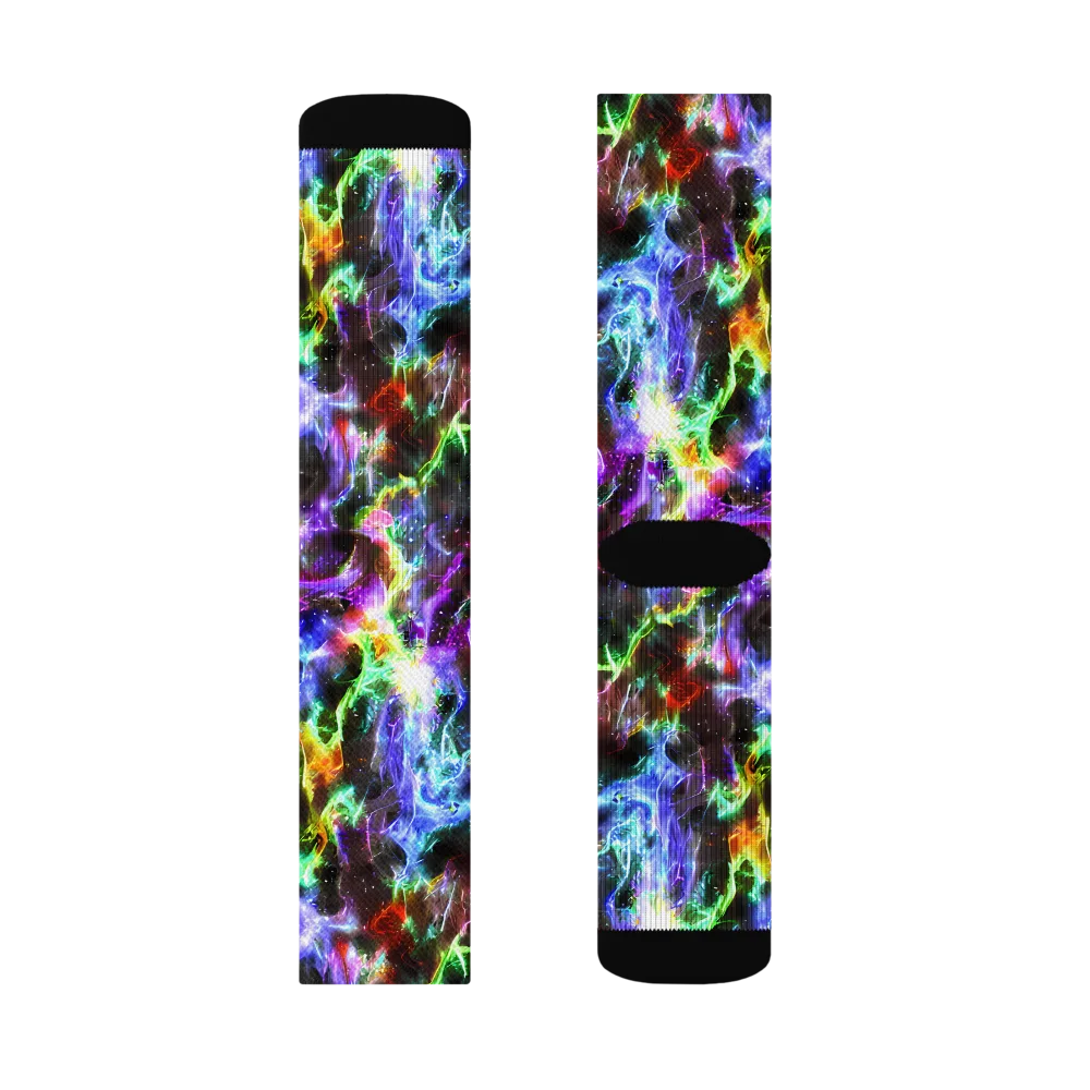 Aurora Inferno on Socks — Left Sock