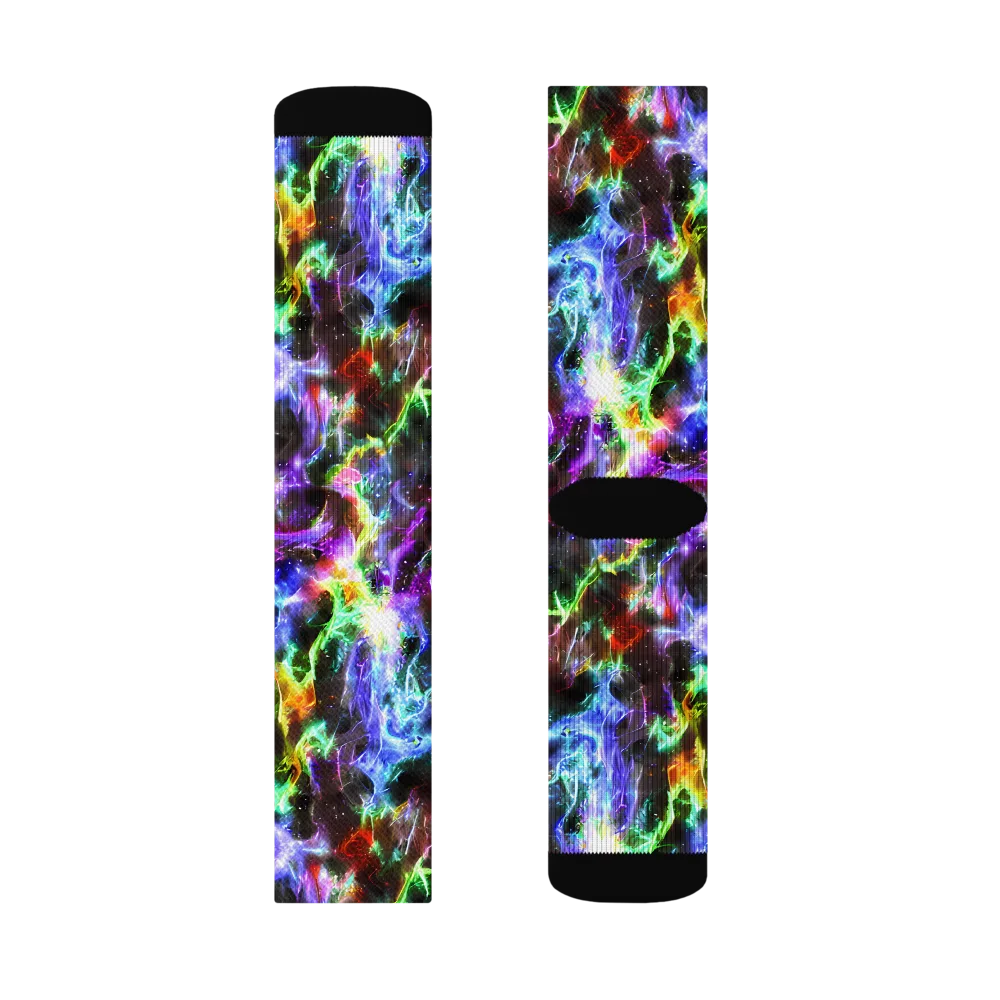Aurora Inferno on Socks — Right Sock