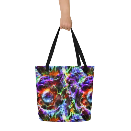 Aurora Inferno on a Large Tote Bag W/ Pocket