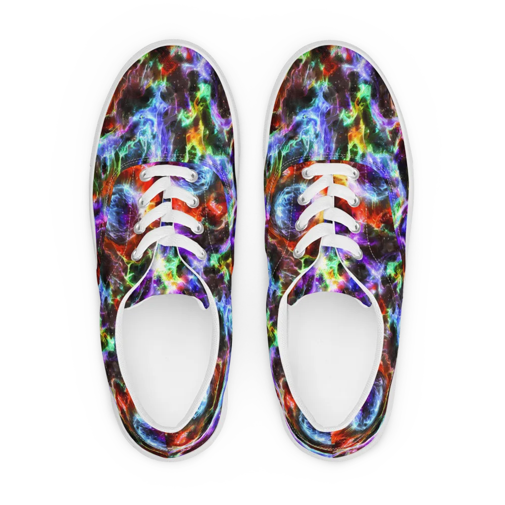 Aurora Inferno on Men's Lace-Up Canvas Shoes — Front