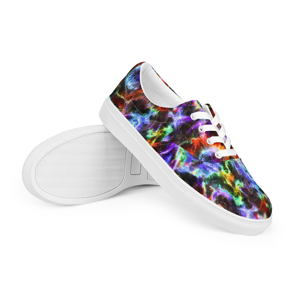 Aurora Inferno on Men's Lace-Up Canvas Shoes — Right Front
