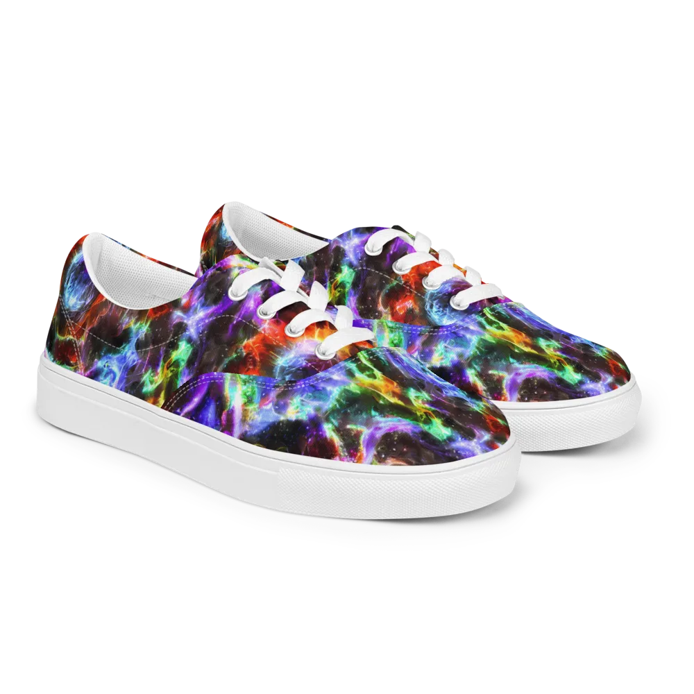 Aurora Inferno on Men's Lace-Up Canvas Shoes — Right Front
