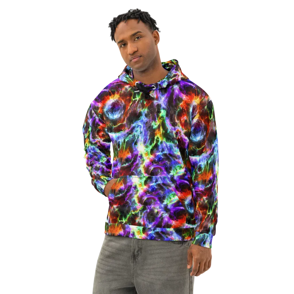 Aurora Inferno on Cotton Hoodie — Left Front