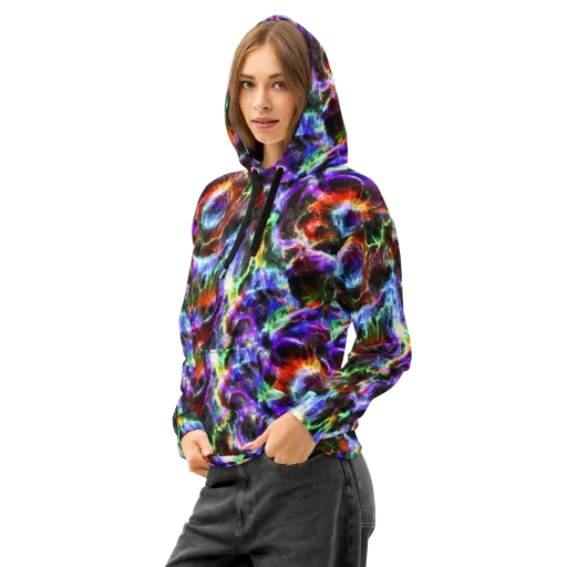 Aurora Inferno on a Cotton Hoodie