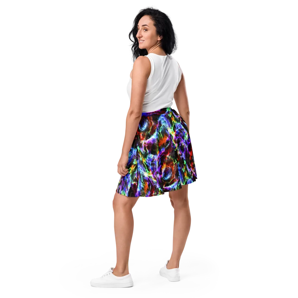 Aurora Inferno on Skater Skirt — Back