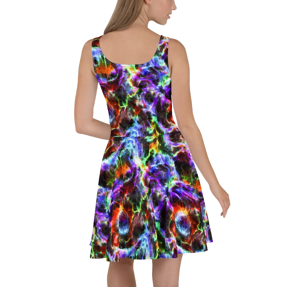 Aurora Inferno on Skater Dress — Back