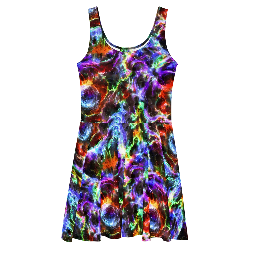 Aurora Inferno on Skater Dress — Front
