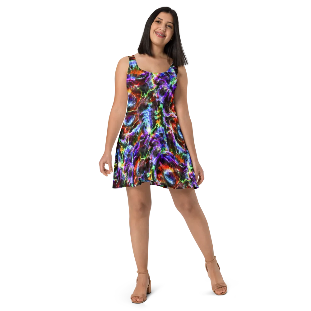 Aurora Inferno on Skater Dress — Front