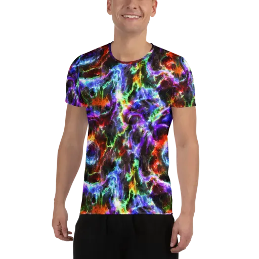 Aurora Inferno on a Men's Athletic T-Shirt