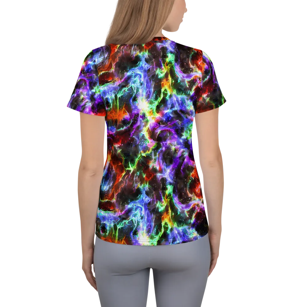 Aurora Inferno on Women's Athletic T-Shirt — Back