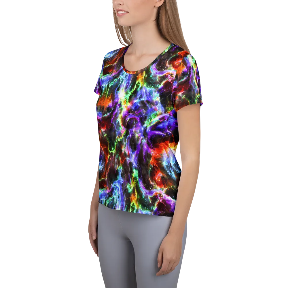 Aurora Inferno on Women's Athletic T-Shirt — Left