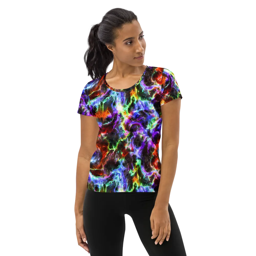 Aurora Inferno on Women's Athletic T-Shirt — Front
