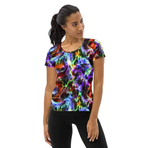 Aurora Inferno on a Women's Athletic T-Shirt