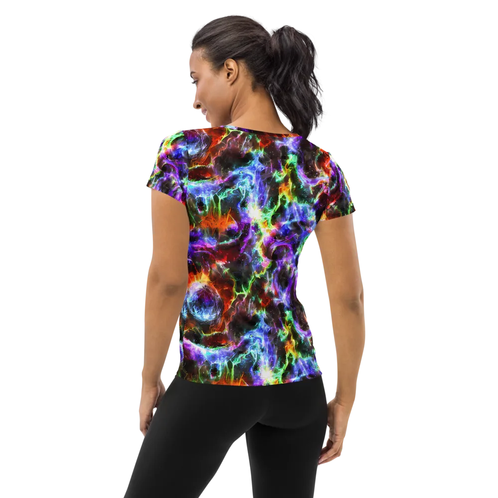 Aurora Inferno on Women's Athletic T-Shirt — Back