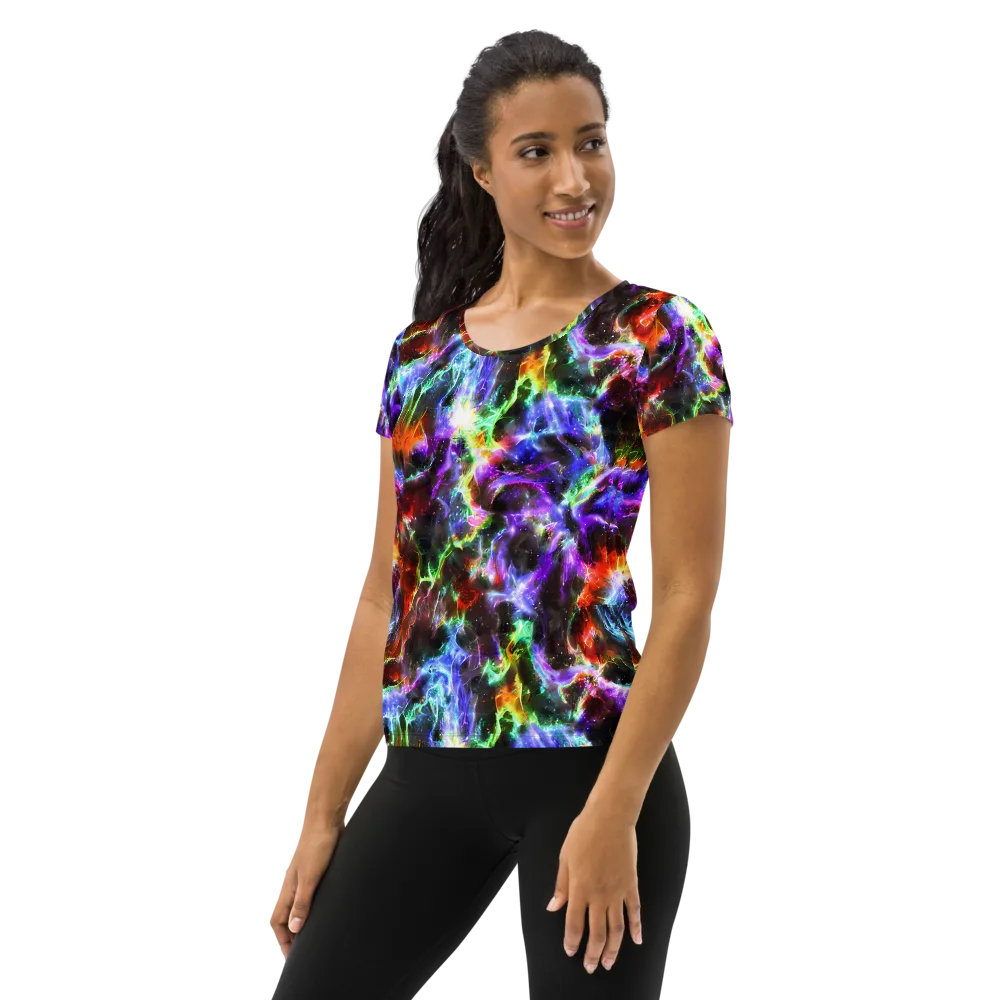 Aurora Inferno on Women's Athletic T-Shirt — Left