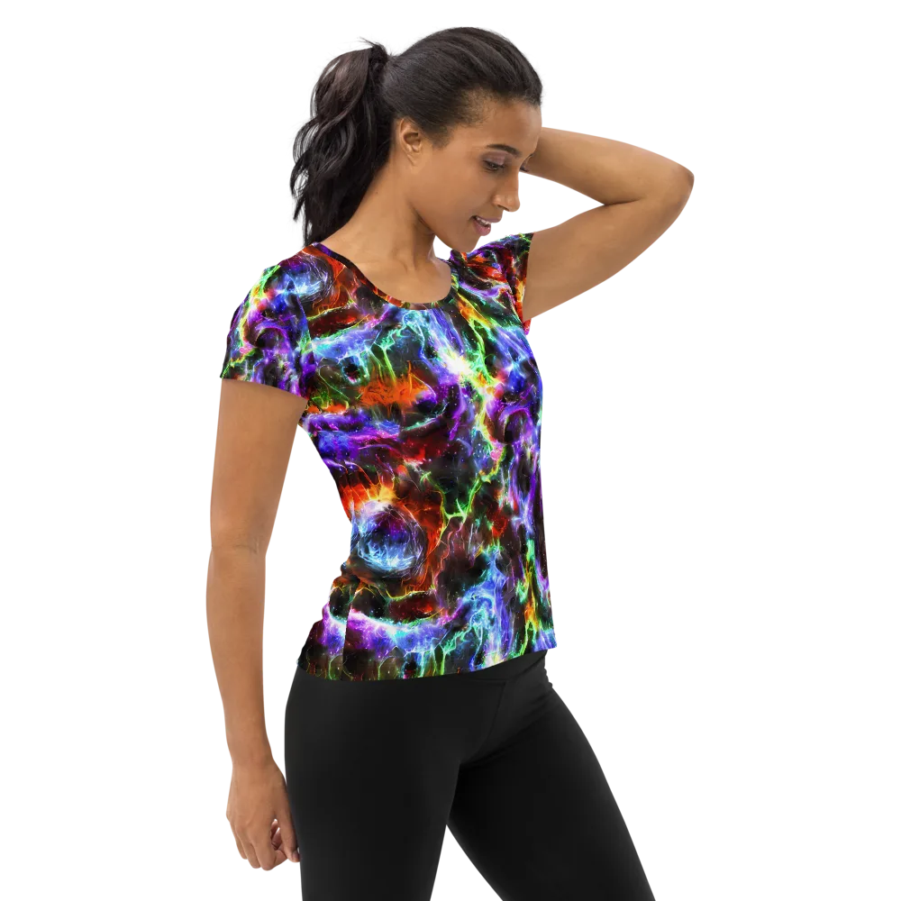 Aurora Inferno on Women's Athletic T-Shirt — Right