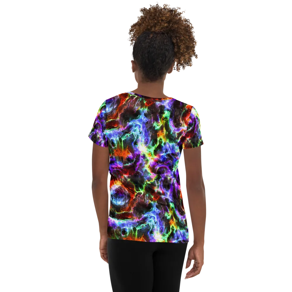 Aurora Inferno on Women's Athletic T-Shirt — Back
