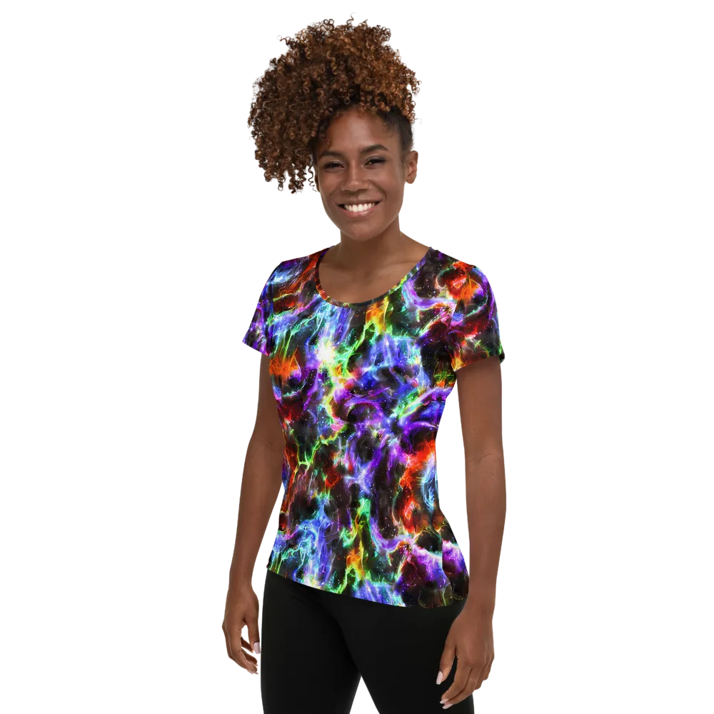 Aurora Inferno on Women's Athletic T-Shirt — Left