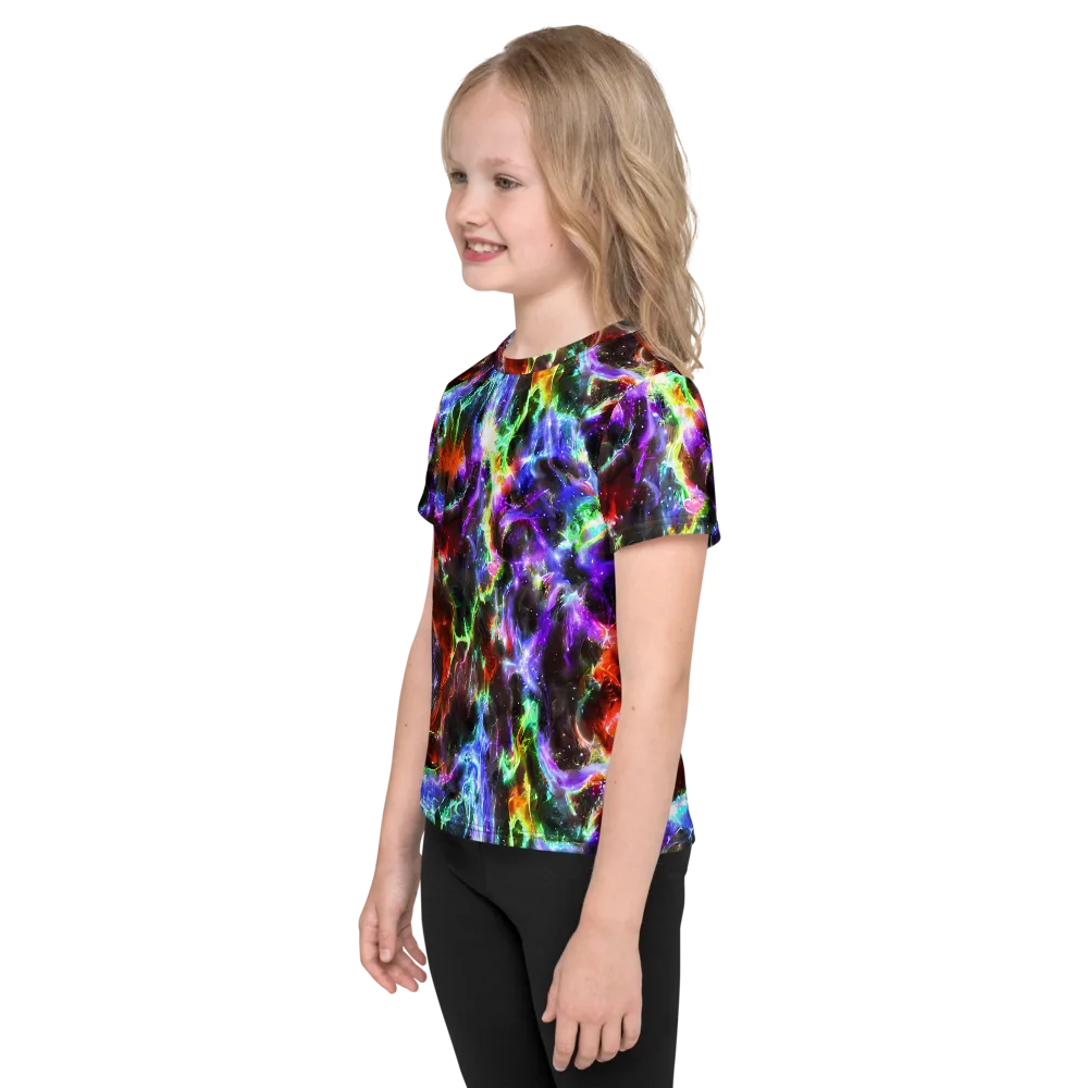 Aurora Inferno on Kids Crew Neck T-Shirt — Left