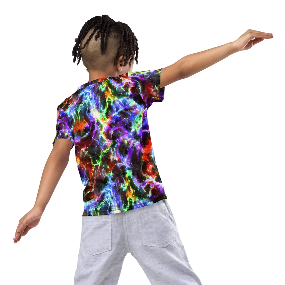 Aurora Inferno on Kids Crew Neck T-Shirt — Back