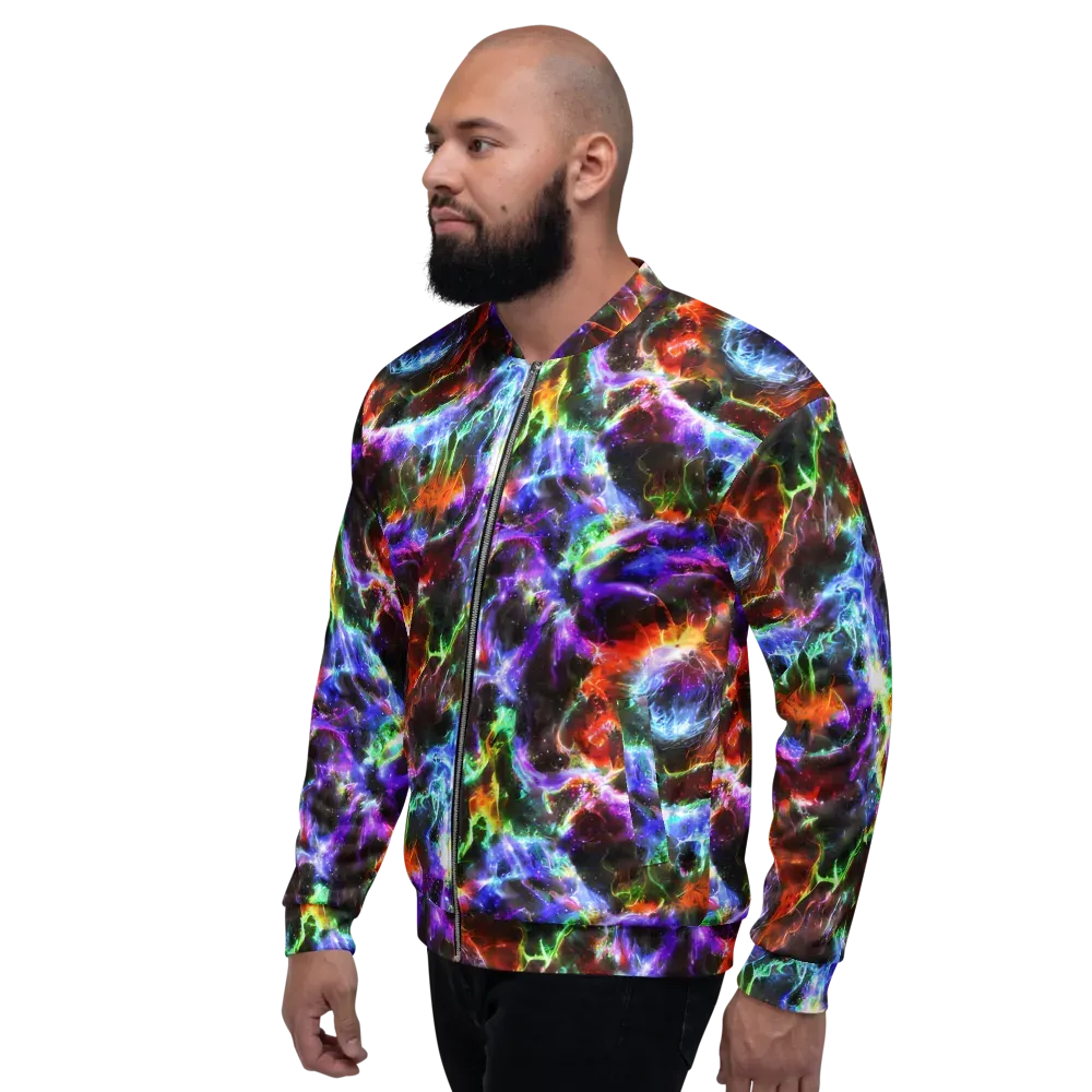 Aurora Inferno on Bomber Jacket — Left
