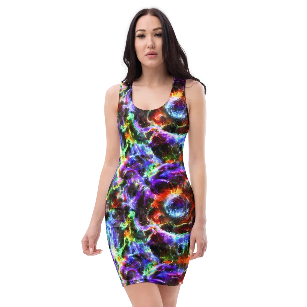 Aurora Inferno on Bodycon Dress — Front