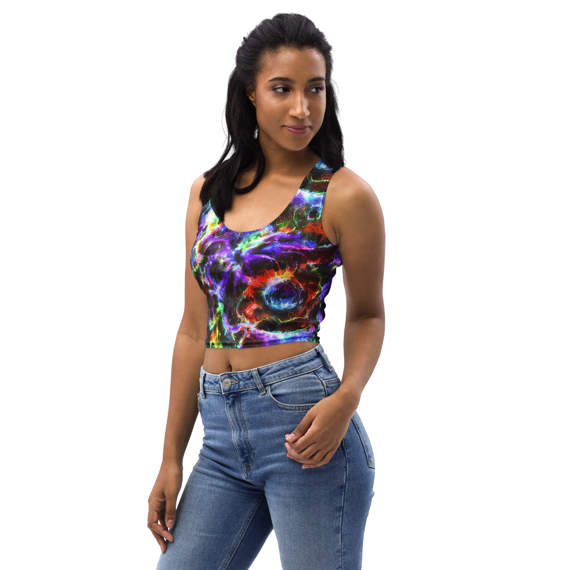 Aurora Inferno on Crop Top — Left Front