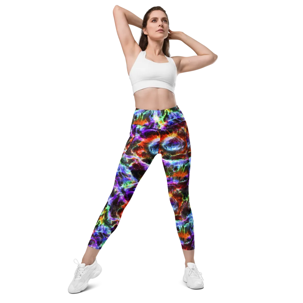 Aurora Inferno on Leggings with Pockets — Front