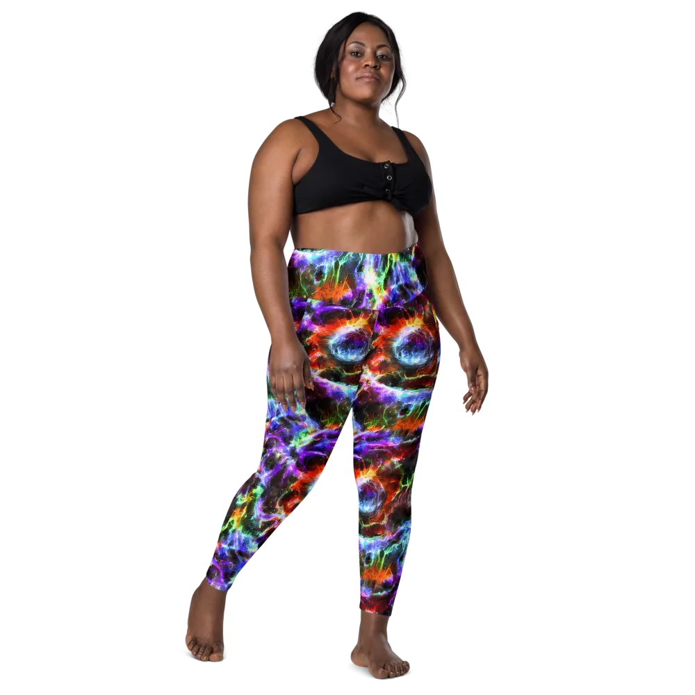 Aurora Inferno on Leggings with Pockets — Front