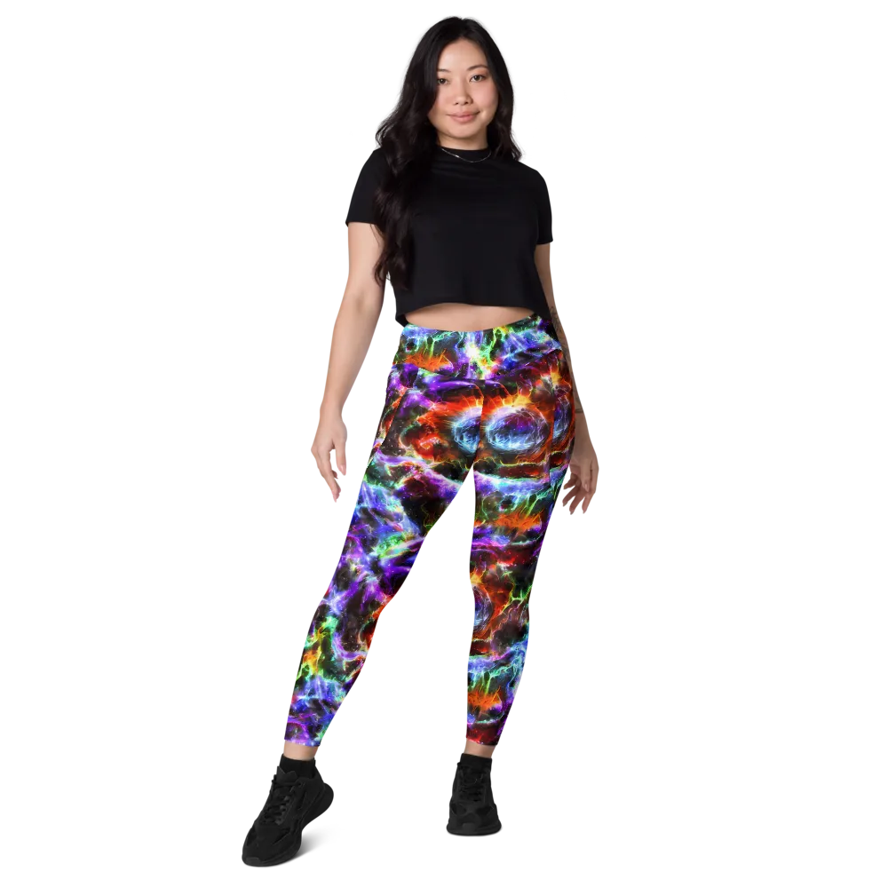 Aurora Inferno on Leggings with Pockets — Front