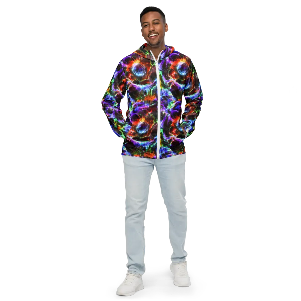 Aurora Inferno on Men's Windbreaker — Front