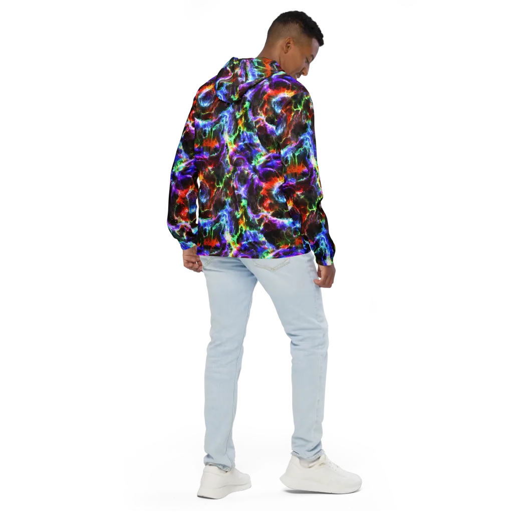 Aurora Inferno on Men's Windbreaker — Back