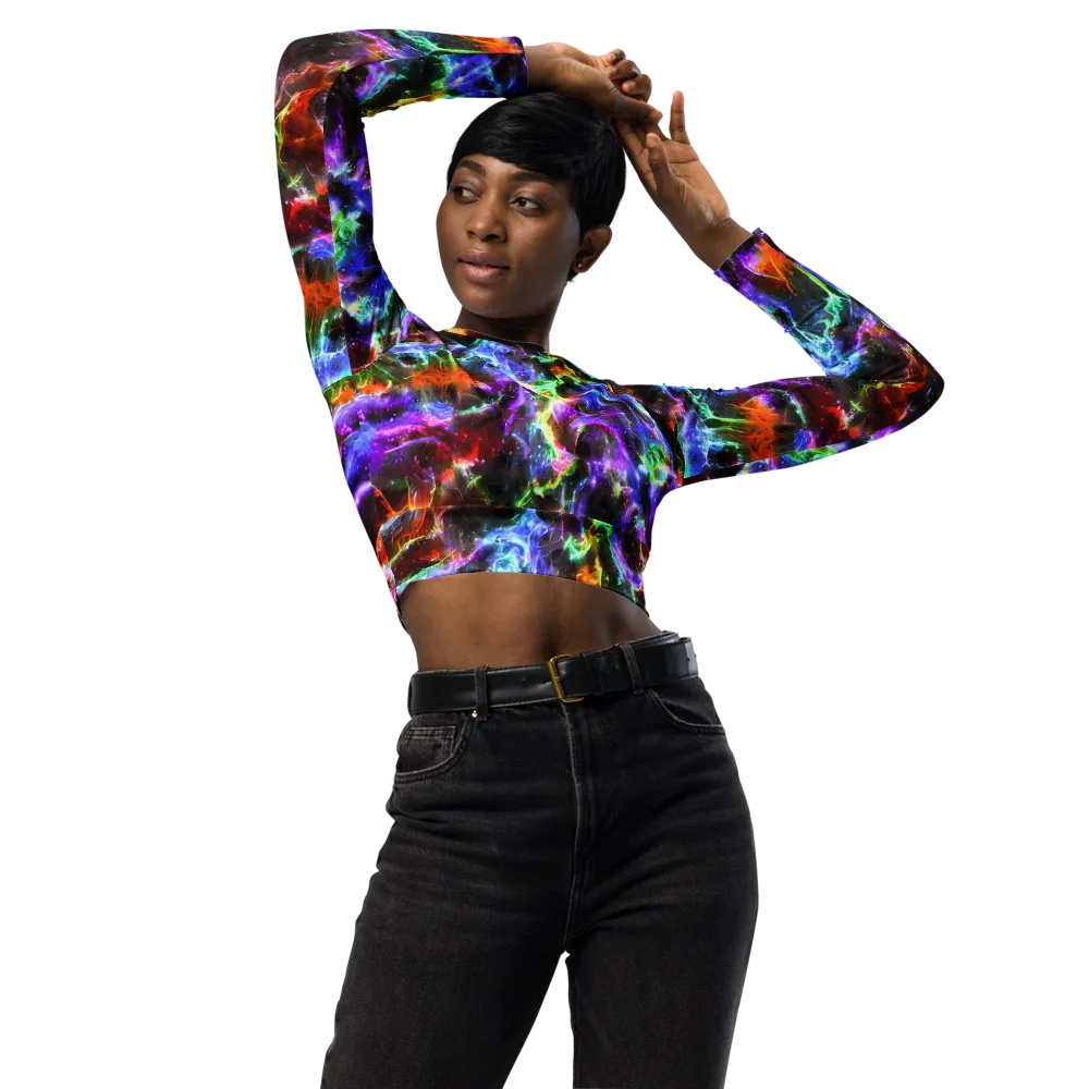 Aurora Inferno on Long Sleeve Crop Top — Front