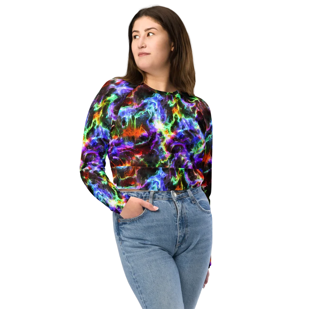 Aurora Inferno on Long Sleeve Crop Top — Front