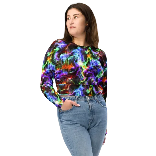 Aurora Inferno on a Long Sleeve Crop Top