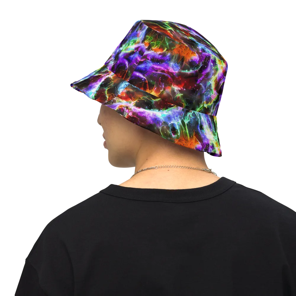 Aurora Inferno on Reversible Bucket Hat — Back Inside