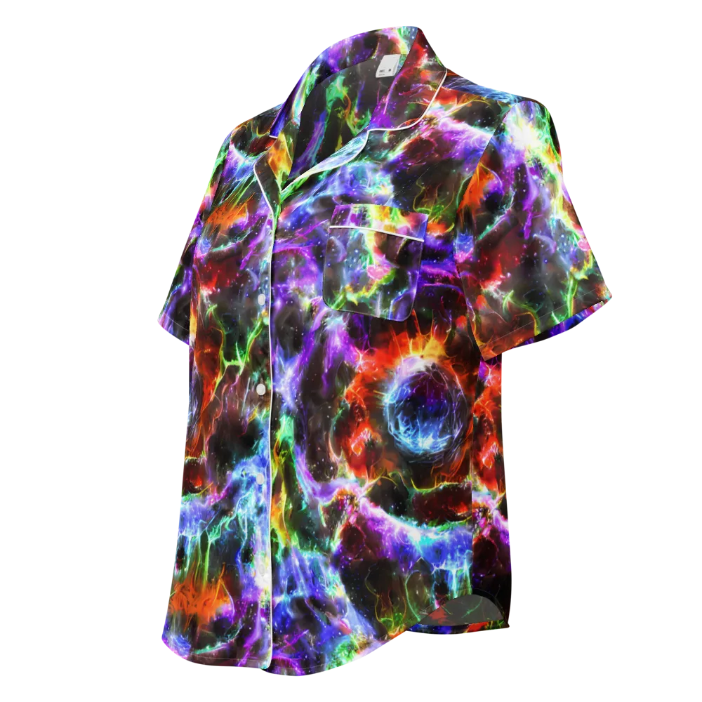 Aurora Inferno on Women's Short Sleeve Pajama Top — Left Front