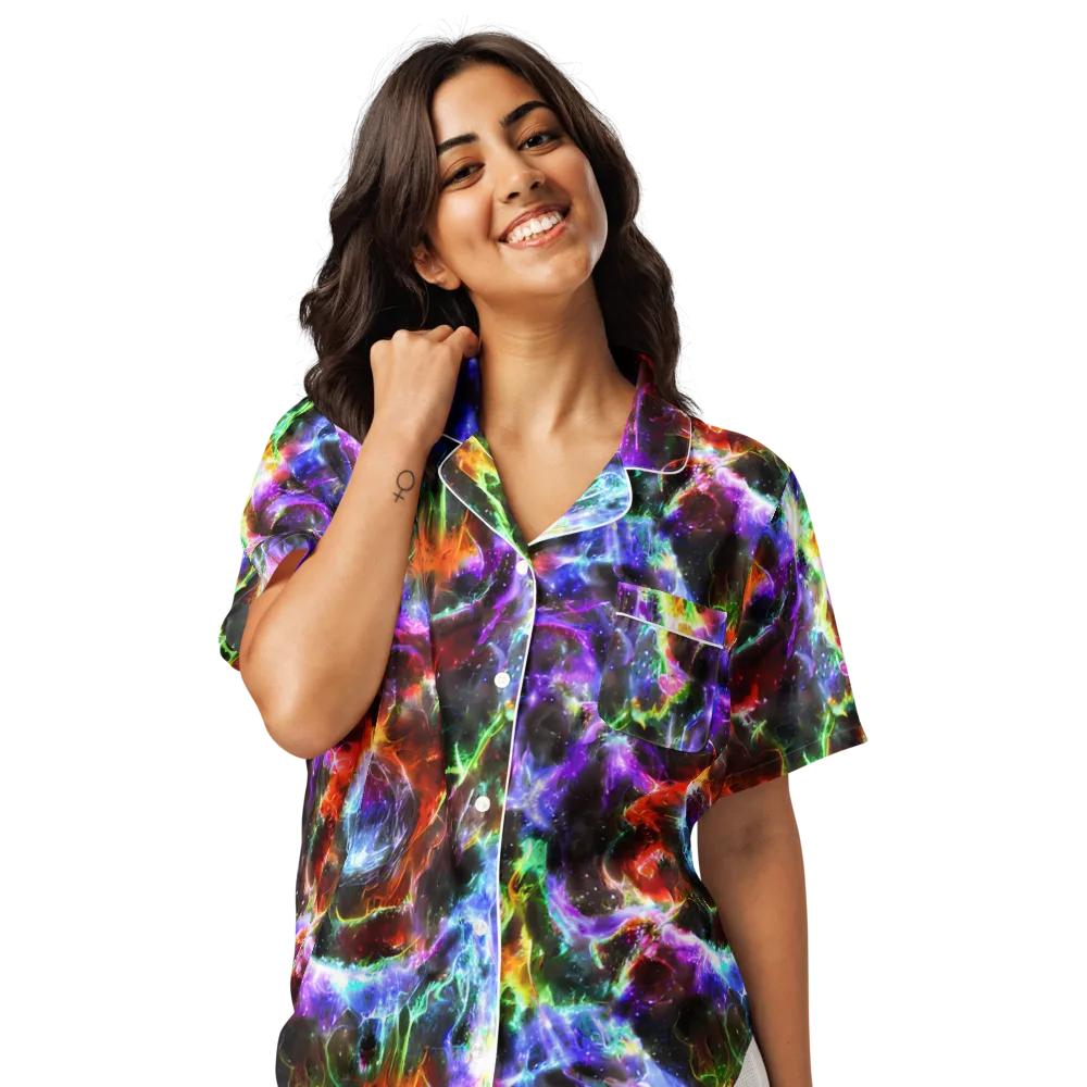 Aurora Inferno on Women's Short Sleeve Pajama Top — Front
