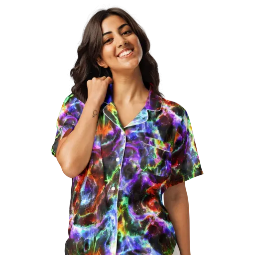 Aurora Inferno on a Women's Short Sleeve Pajama Top