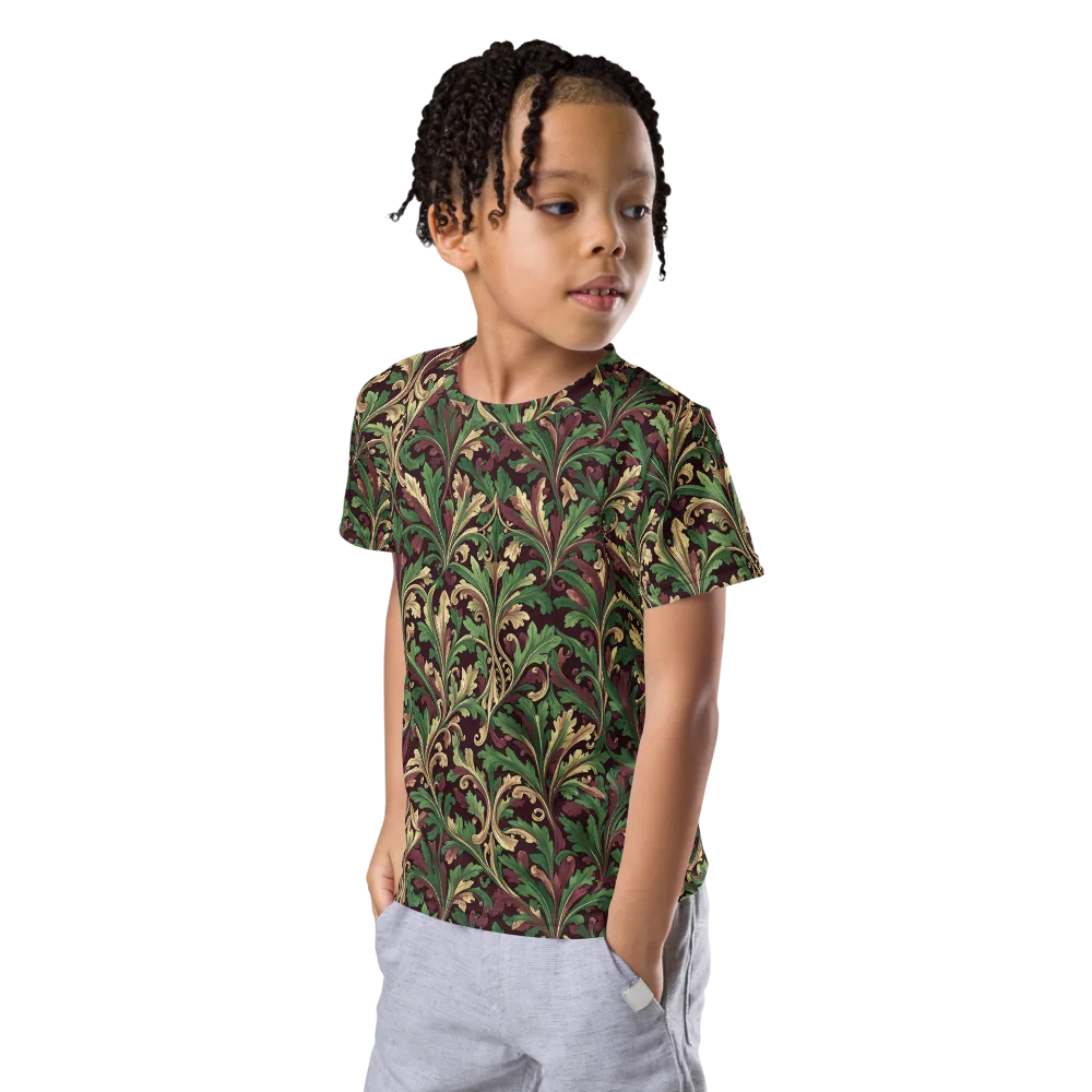 Acanthus Royale on Kids Crew Neck T-Shirt — Left Front