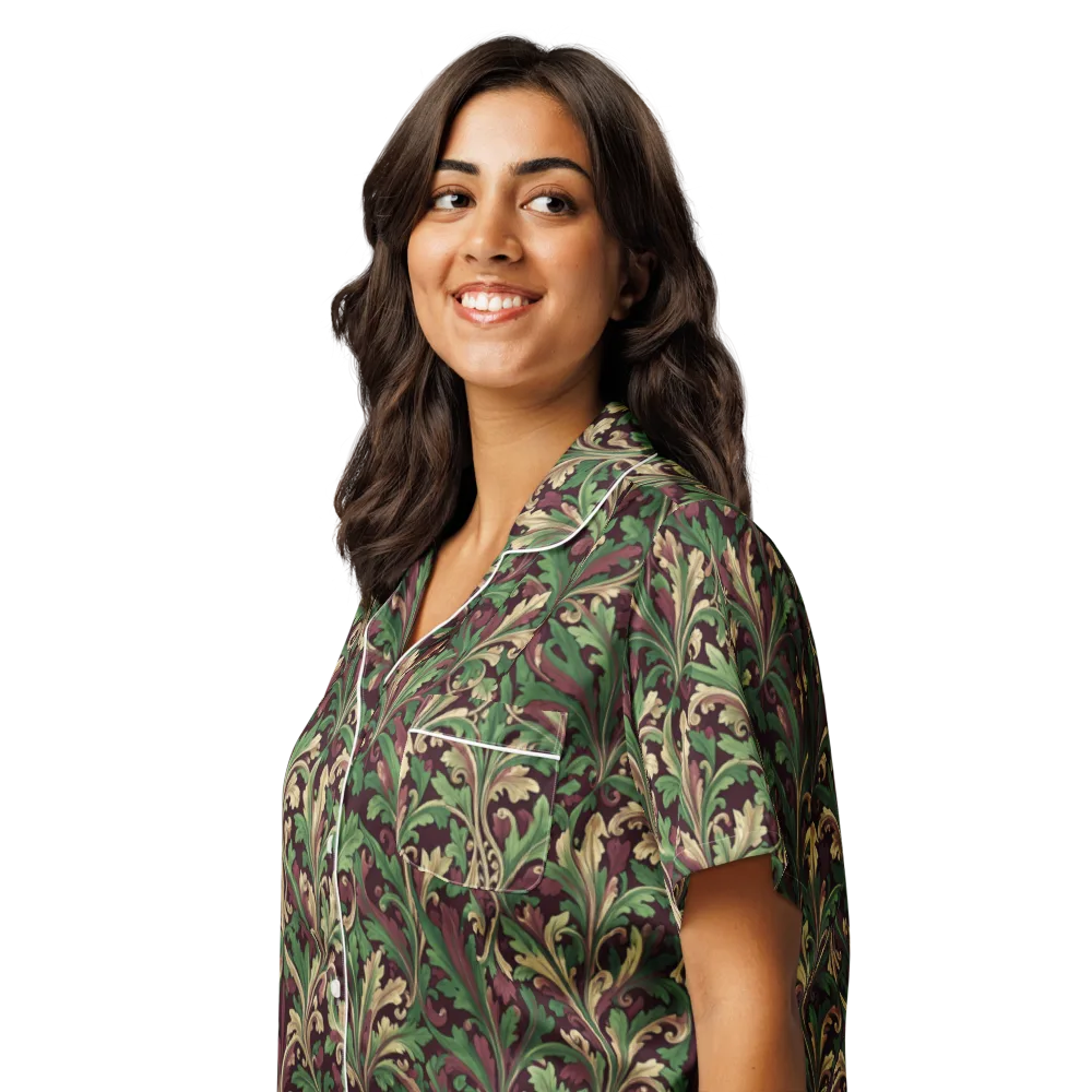 Acanthus Royale on Women's Short Sleeve Pajama Top — Left Front