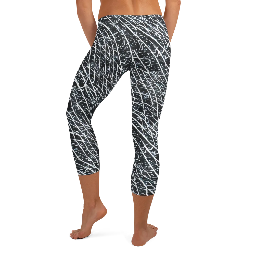 Midnight Lattice on Capri Leggings — Back