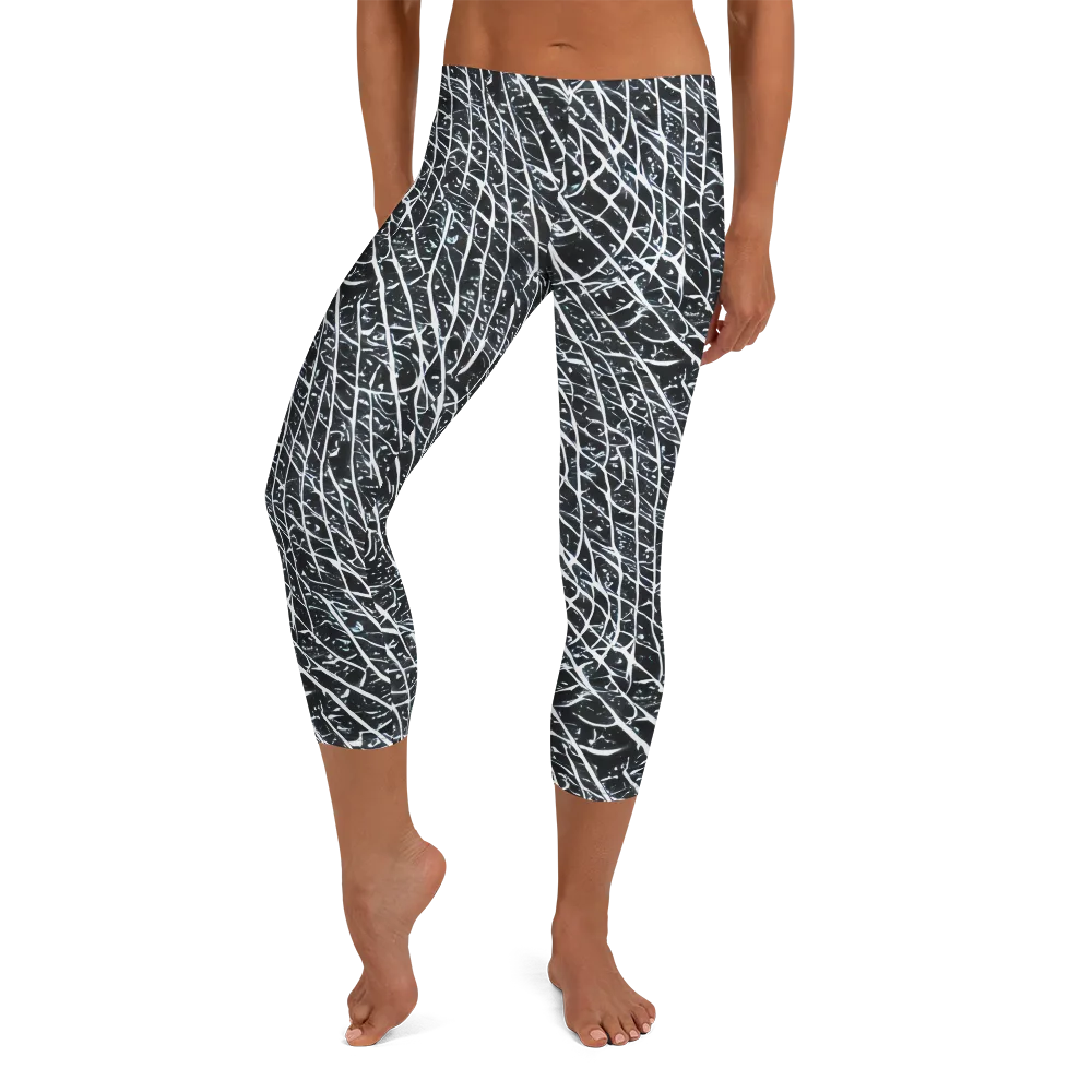 Midnight Lattice on Capri Leggings — Front