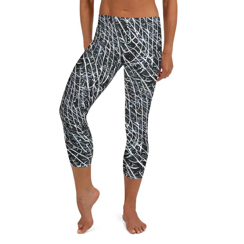 Midnight Lattice on Capri Leggings — Front
