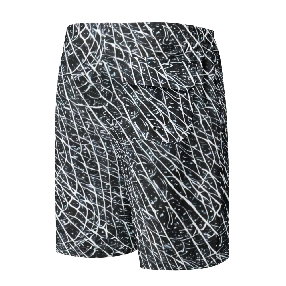 Midnight Lattice on Men's Board Shorts — Back