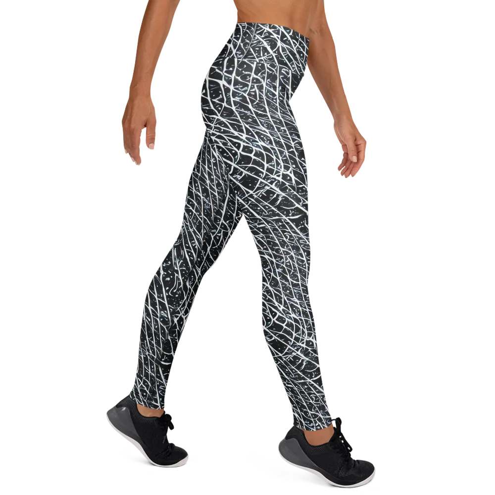 Midnight Lattice on Yoga Leggings — Right