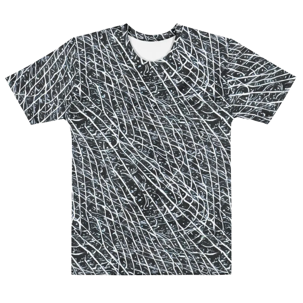 Midnight Lattice on Men's Cotton Crew Neck T-Shirt — Front