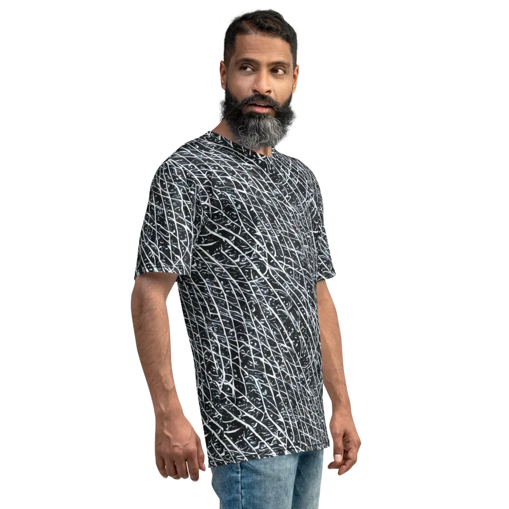 Midnight Lattice on Men's Crew Neck T-Shirt — Right