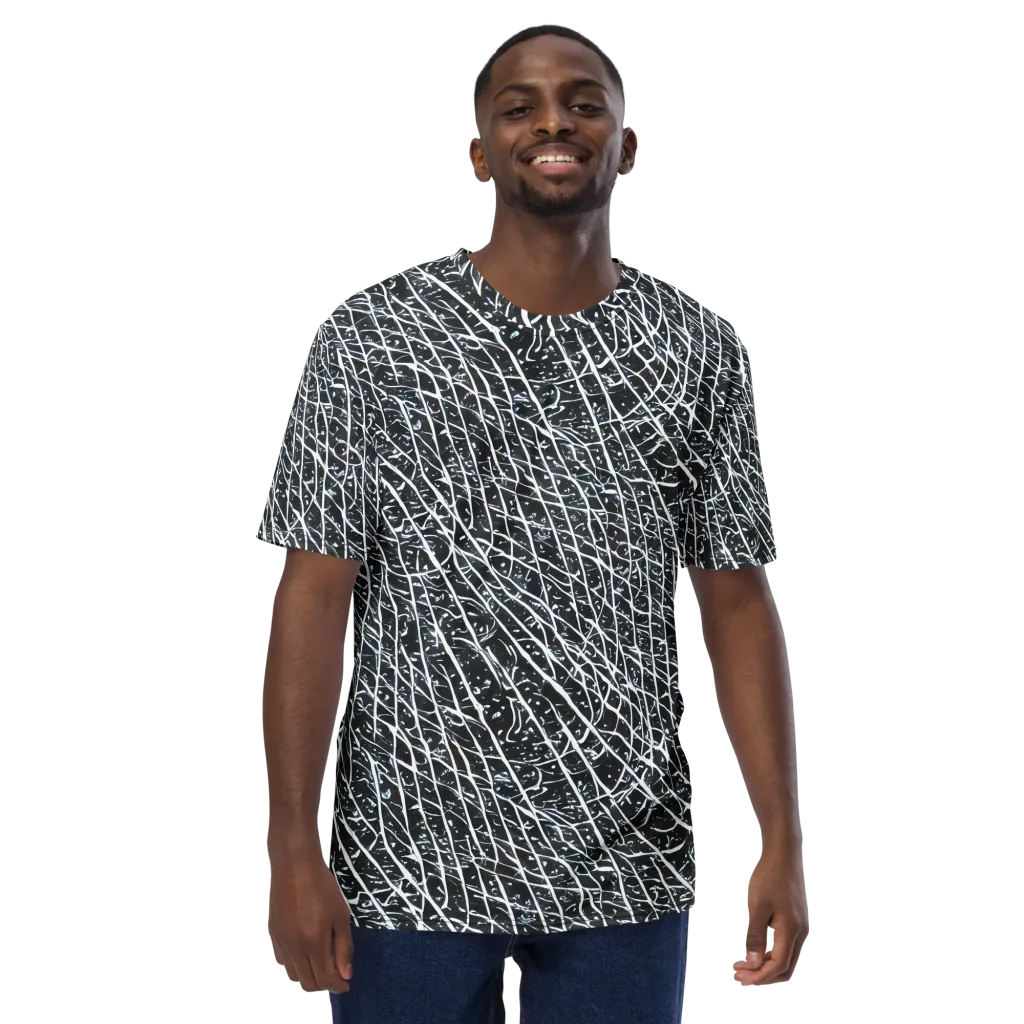 Midnight Lattice on Men's Crew Neck T-Shirt — Front